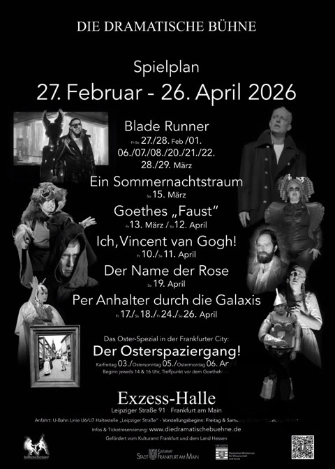Aktuell Plakat Frühjahr 2026 Die Dramatische Bühne tickets